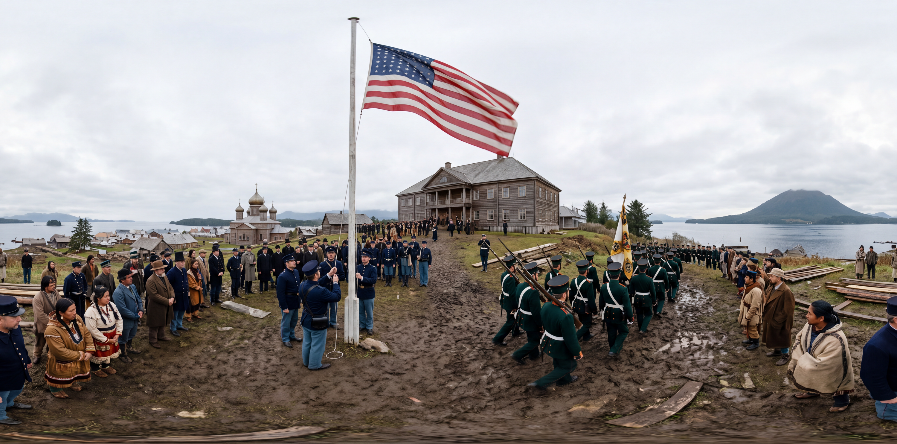 Alaska Changes Flags at Sitka — scene from the October 18, 2026 daily challenge