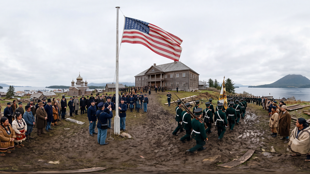 Alaska Changes Flags at Sitka — scene from the October 18, 2026 daily challenge