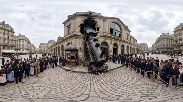 Locomotive Plunges Through Montparnasse Station — scene from the October 22, 2026 daily challenge