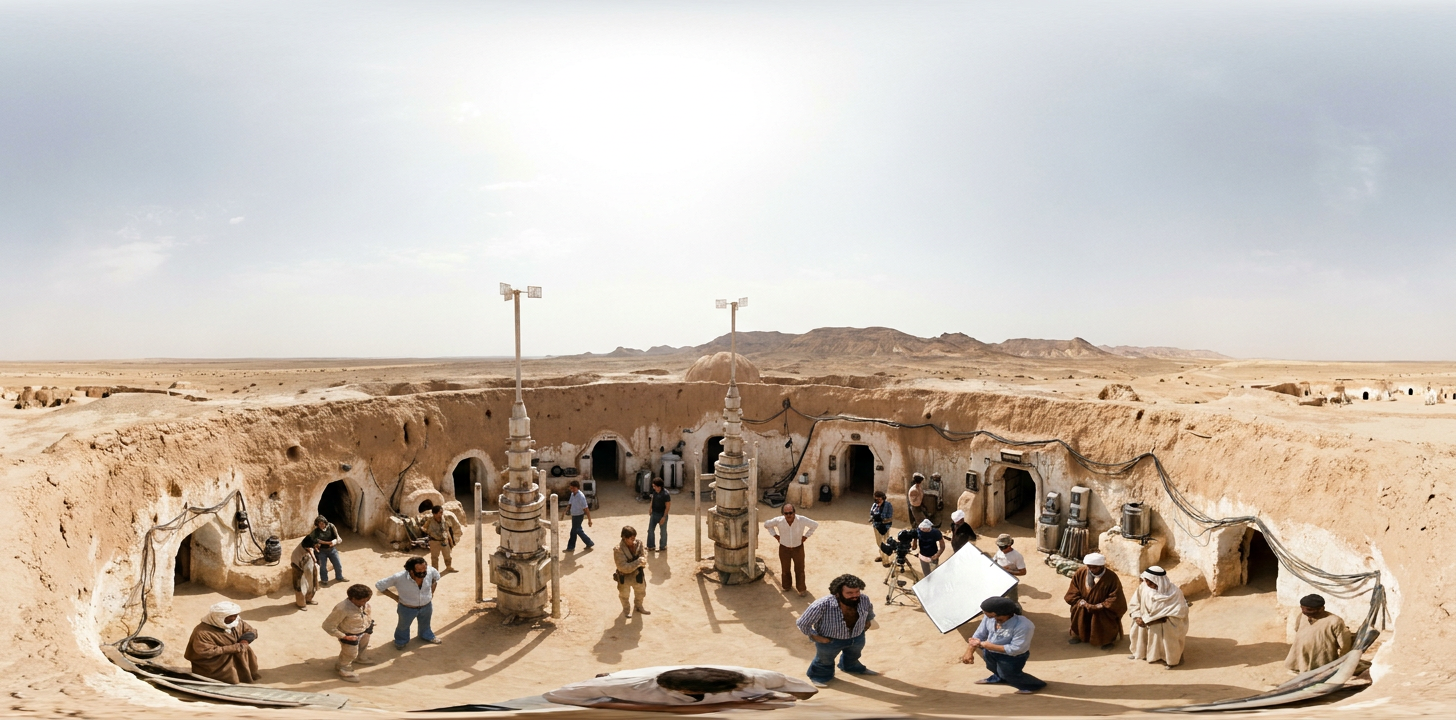 360° scene from Filming Star Wars Tatooine Scenes in Matmata