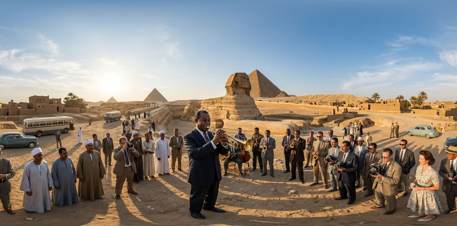 360° scene from Louis Armstrong Plays Trumpet at the Sphinx