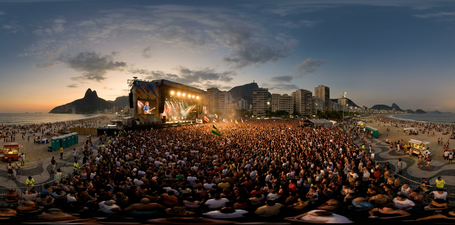 360° scene from Rolling Stones Concert on Copacabana Beach
