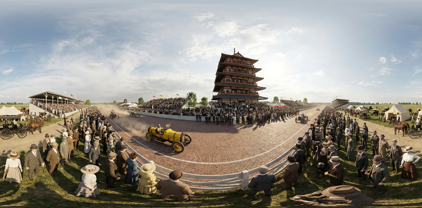 360° scene from Inaugural Indianapolis 500 Auto Race